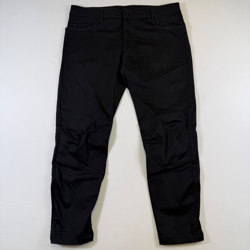 G-Star Raw Motac Deconstructed 3D Slim Pants Mens 36x28 Black Tapered Ribbed EUC